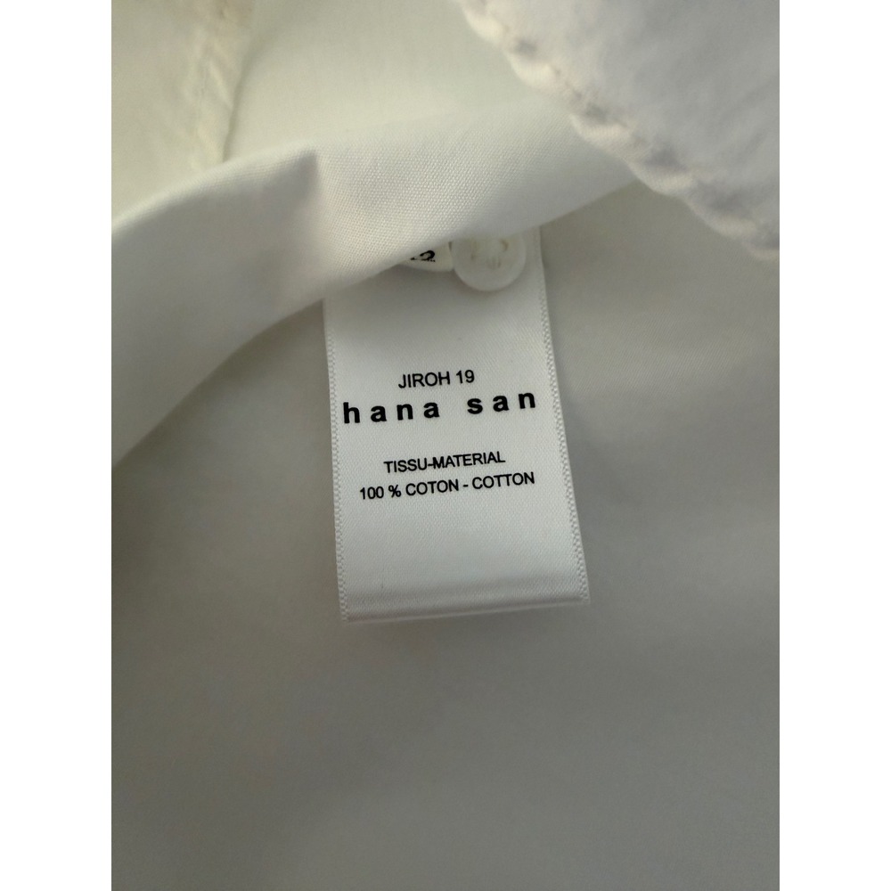 Hana San Women's White Cotton Pintuck Oversized Tunic Shirt - Sz EU 42 (12-14) - Picture 6 of 12